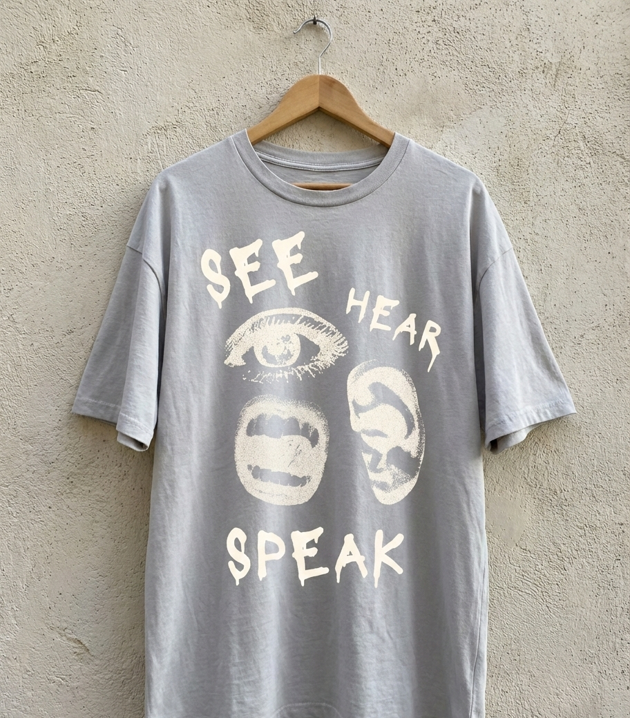 See Hear Speak Oversized Tee
