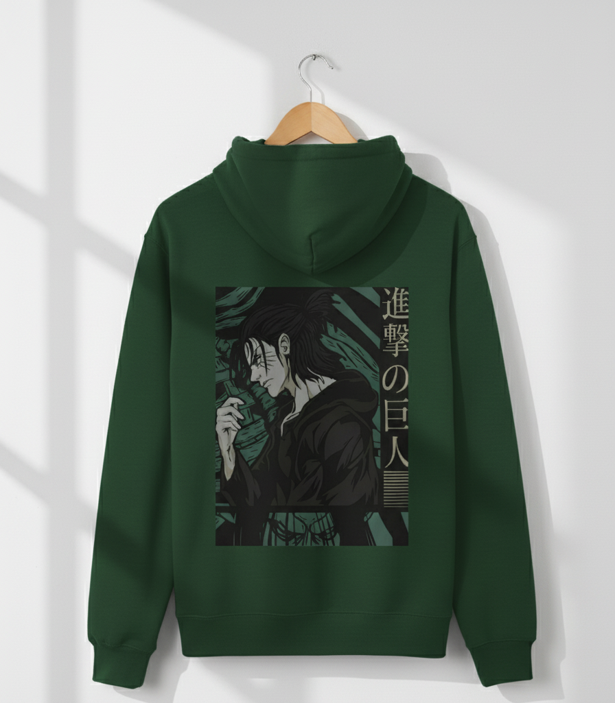 Attack on Titan / Shingeki no Kyojin Eren Yeager Back Graphic Pullover Hoodie